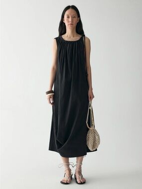Gathered Cotton Mid/Maxi Dress from INSIS